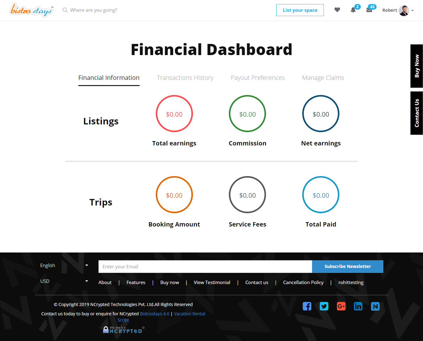 Interactive Host and Guest dashboards